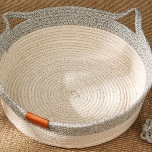 Wicker Cat Basket with Ears