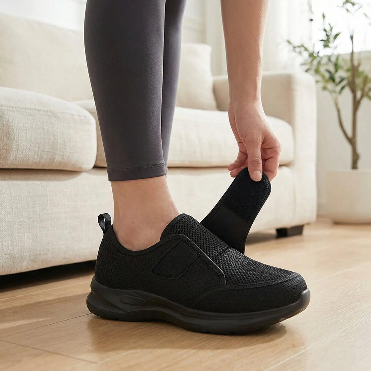 Wide Fit Adjustable Walking Shoes