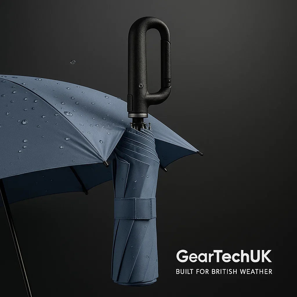 Windproof Automatic Folding Umbrella with Large Buckle Handle – Compact and Durable