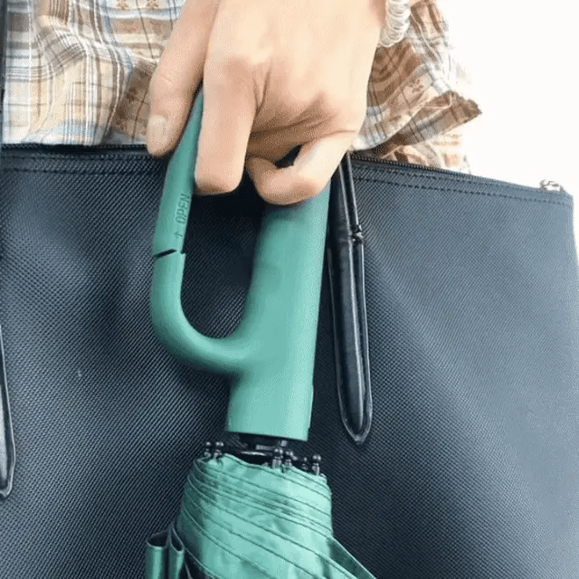 Windproof Automatic Folding Umbrella with Large Buckle Handle – Compact and Durable