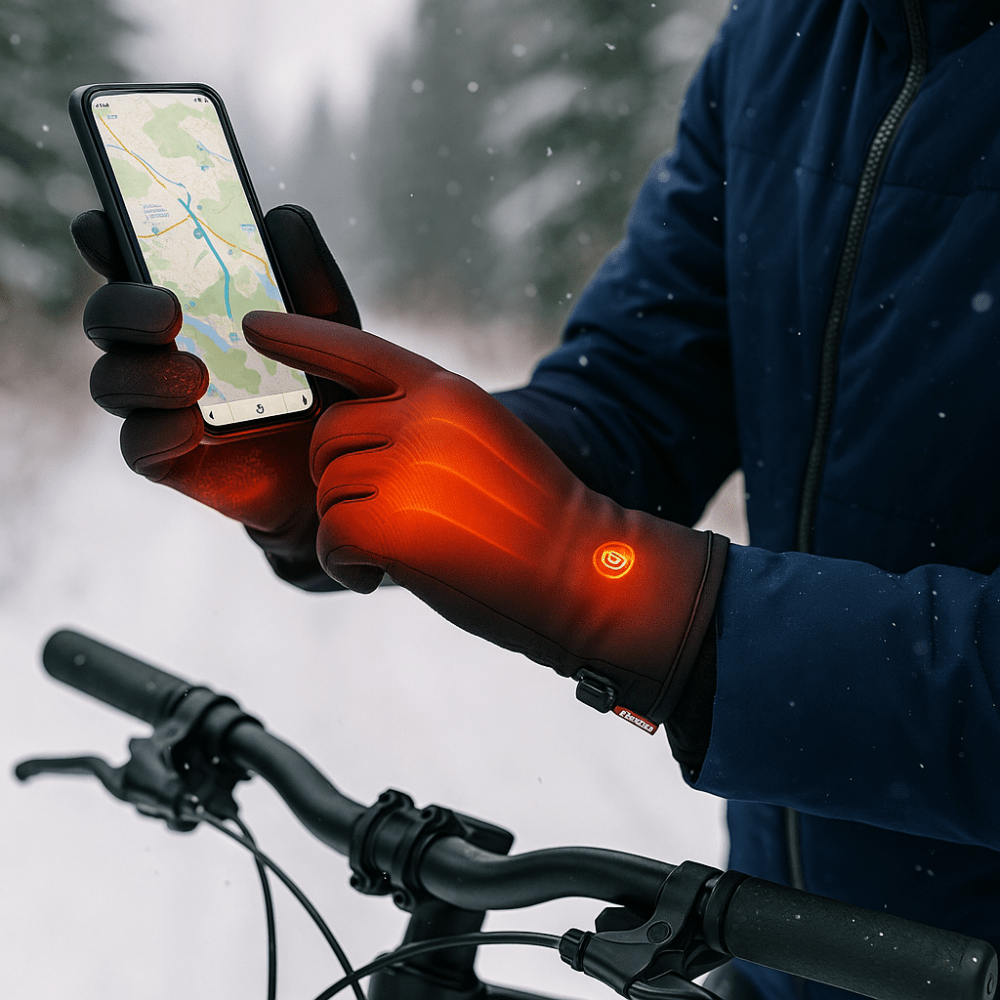 Winter Cycling and Ski Heated Gloves with Touchscreen Coating