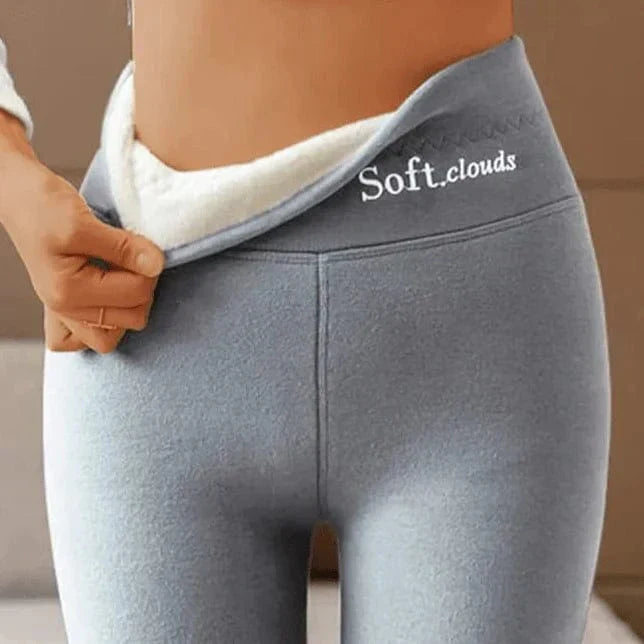 Winter Leggings with Fleece Interior and Velvet Exterior - Elegant Thermal Comfort