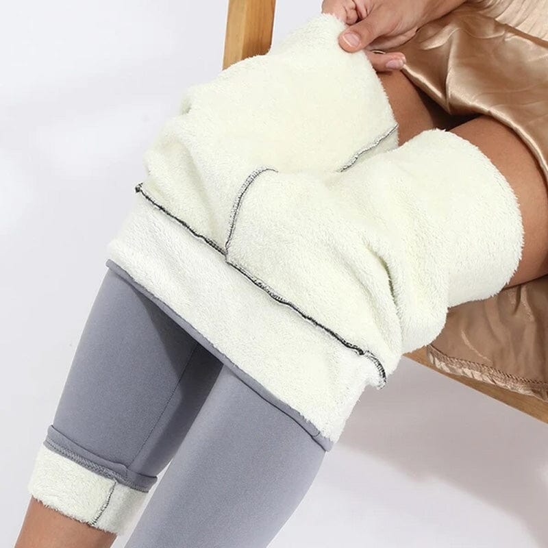 Winter Leggings with Fleece Interior and Velvet Exterior - Elegant Thermal Comfort