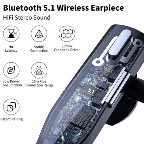 Wireless Bluetooth 5.1 Trucker Headset with Dual Microphone and Noise Cancellation