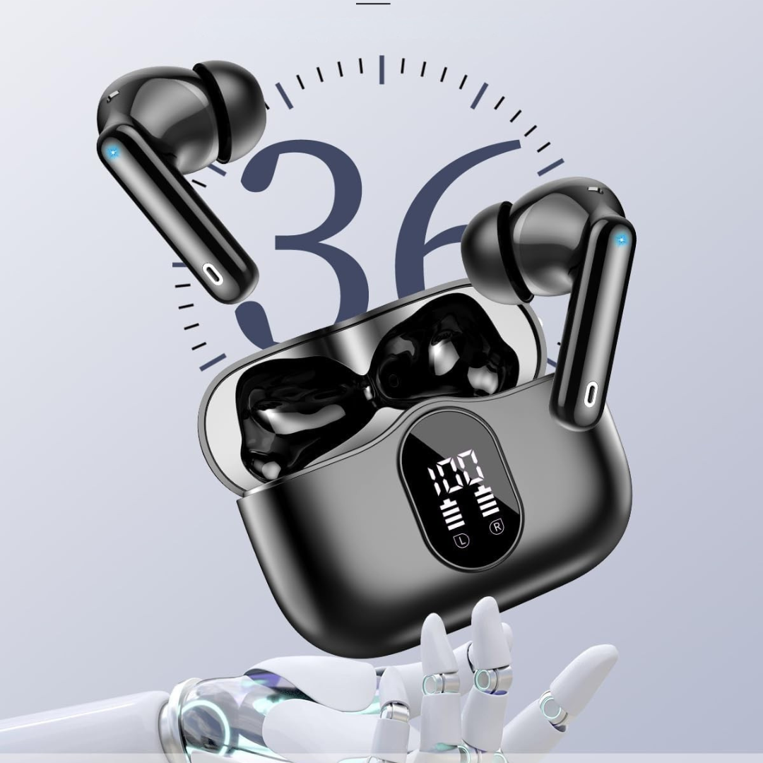 Wireless Bluetooth Headphones with Noise Cancelling Display