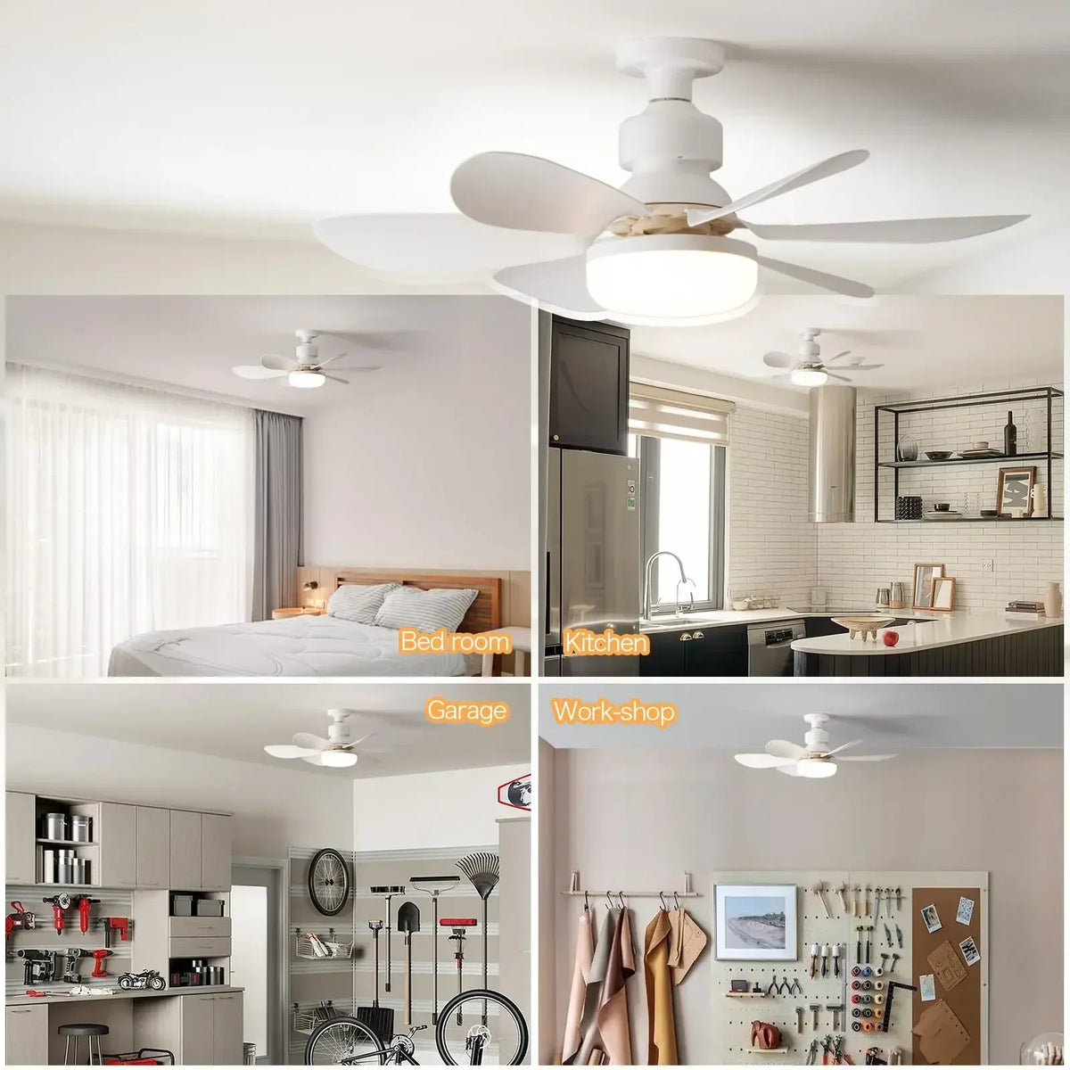 Wireless Ceiling Fan with LED Light and Remote Control