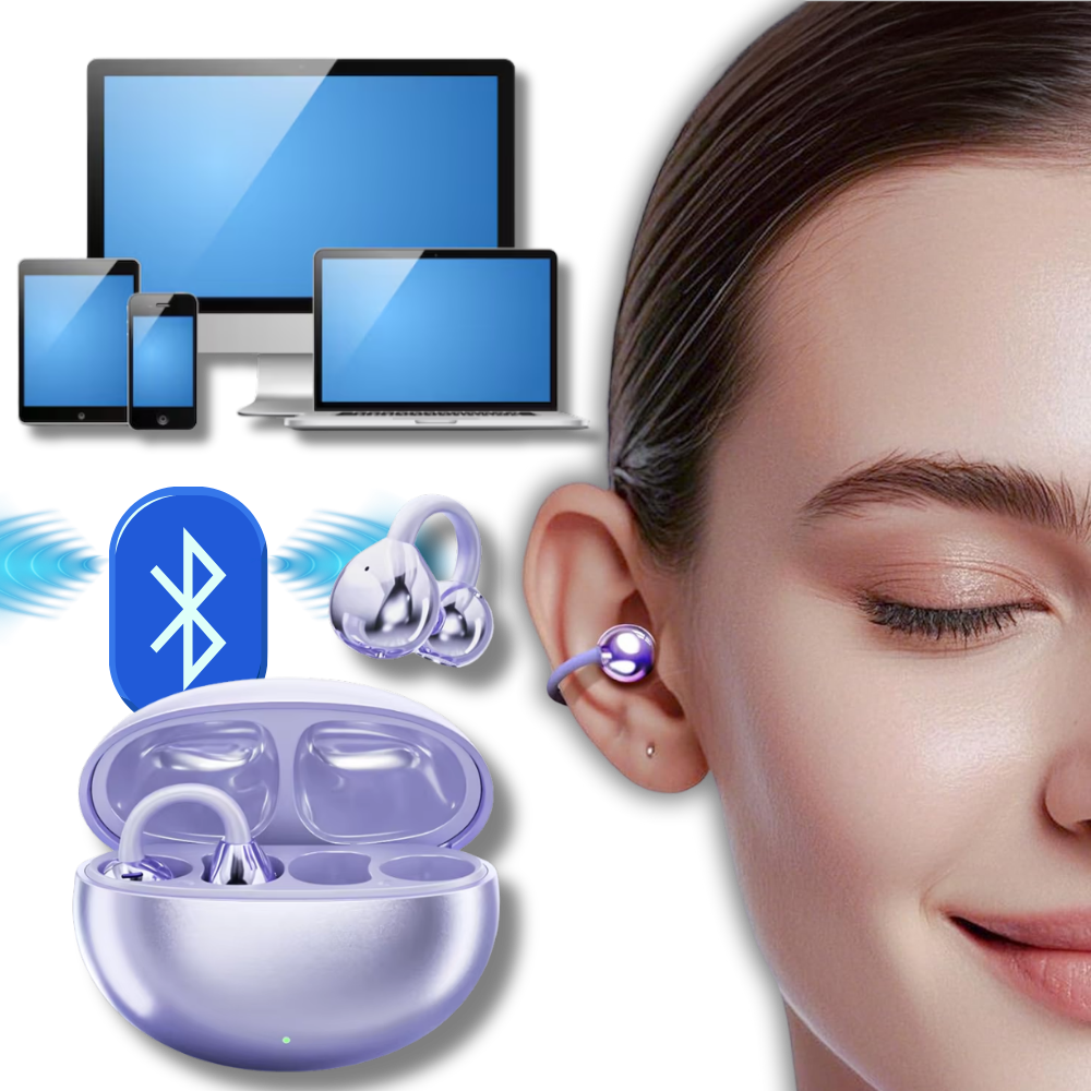 Wireless Clip-On Bluetooth Earbuds - Open-Ear with Clear Sound