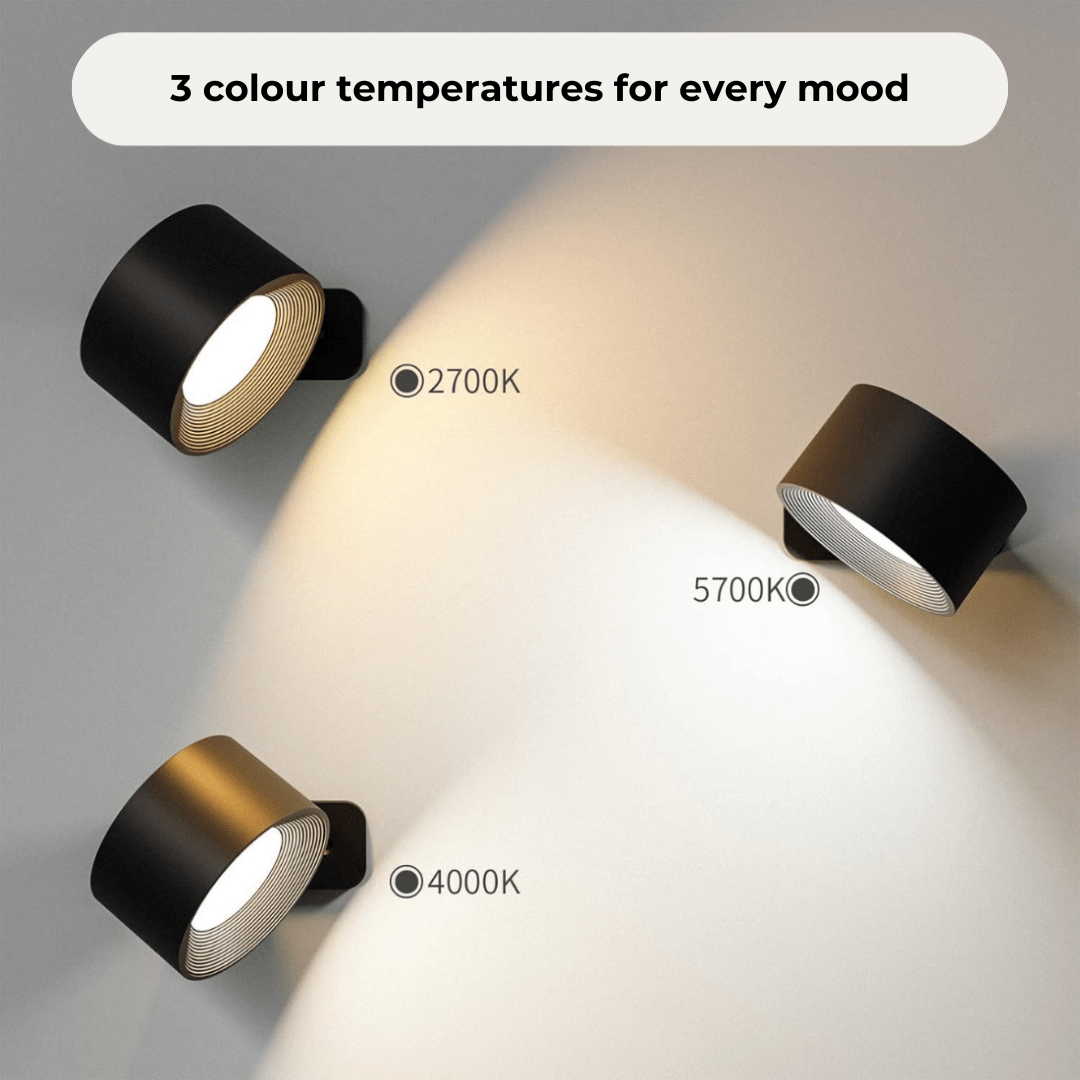 Wireless LED Wall Sconce with Touch Control and 360° Rotation