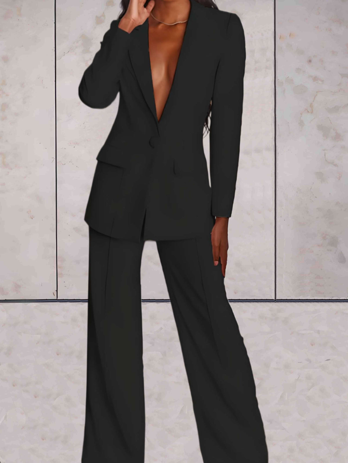 Women's 2-Piece Formal Business Suit Set with Coat and Trousers