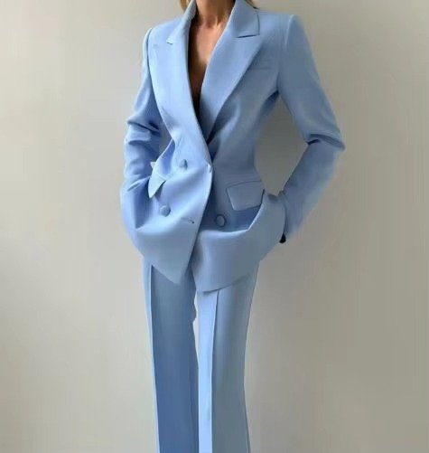 Women's 3-Piece Single-Button Blazer, Corset Top, and Flared Pants Set