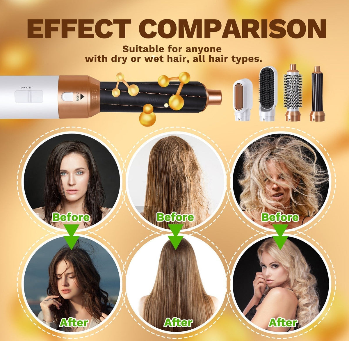 Women's 5-in-1 Hair Styler with Curling & Straightening Options