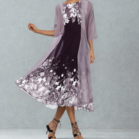 Women's A-Line Floral Midi Dress