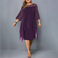 Women's A-Line Midi Dress with 3/4 Sleeves