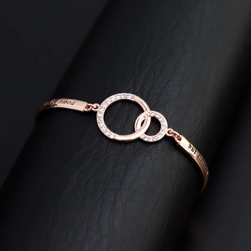Women's Adjustable Friendship Bracelet in Silver & Rose Gold