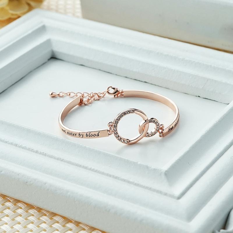 Women's Adjustable Friendship Bracelet in Silver & Rose Gold