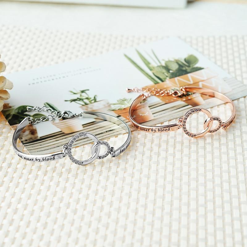 Women's Adjustable Friendship Bracelet in Silver & Rose Gold