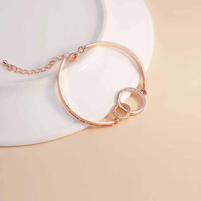 Women's Adjustable Friendship Bracelet in Silver & Rose Gold