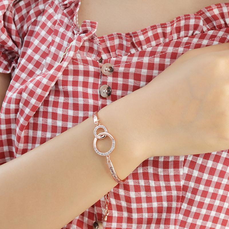Women's Adjustable Friendship Bracelet in Silver & Rose Gold