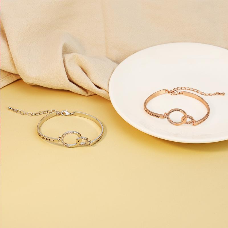 Women's Adjustable Friendship Bracelet in Silver & Rose Gold