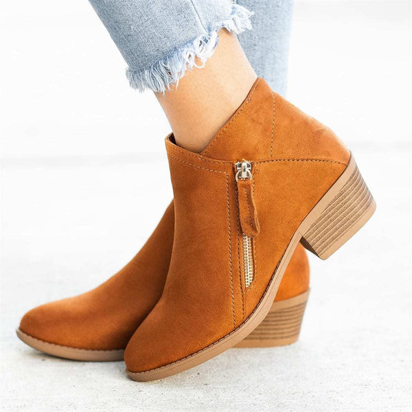 Women's Ankle Boots with Zipper Detail