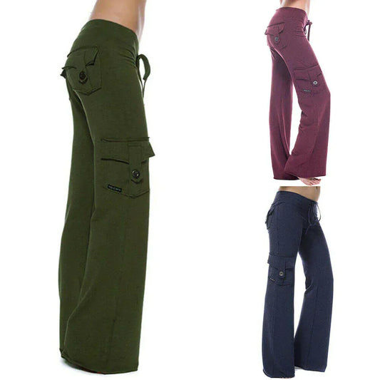 Women's Bootcut Cargo Trousers with Pockets