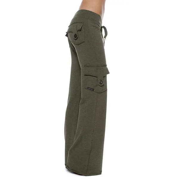 Women's Bootcut Cargo Trousers with Pockets