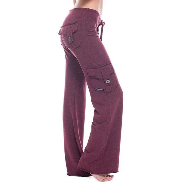 Women's Bootcut Cargo Trousers with Pockets