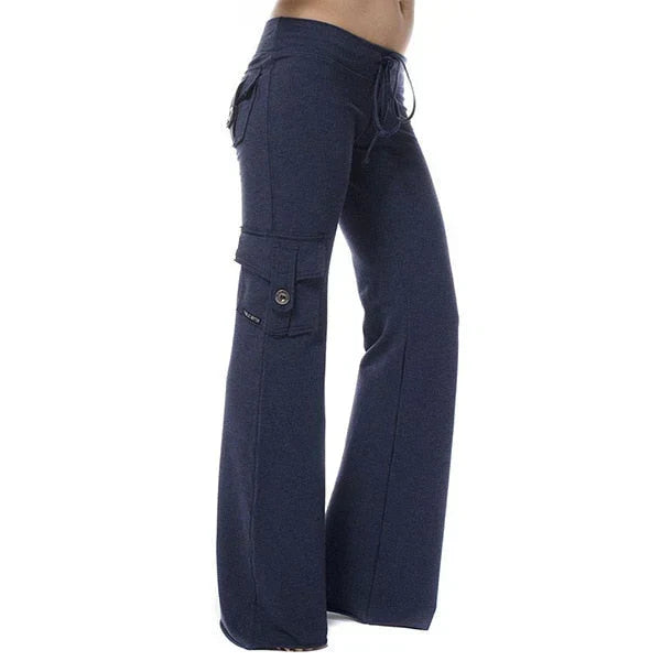 Women's Bootcut Cargo Trousers with Pockets