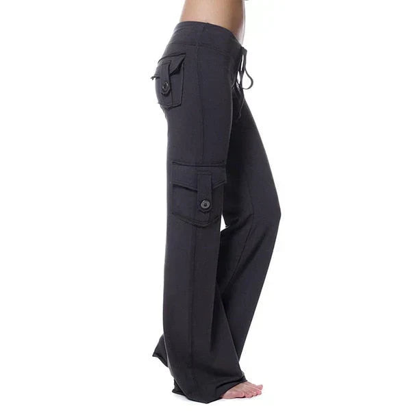 Women's Bootcut Cargo Trousers with Pockets