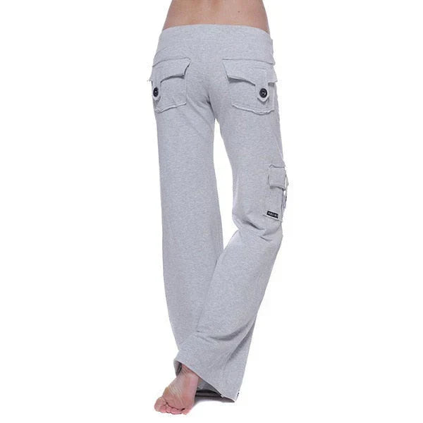Women's Bootcut Cargo Trousers with Pockets