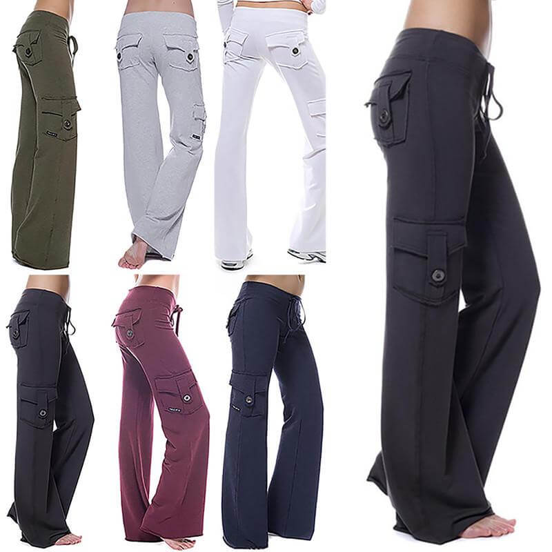 Women's Bootcut Cargo Trousers with Pockets