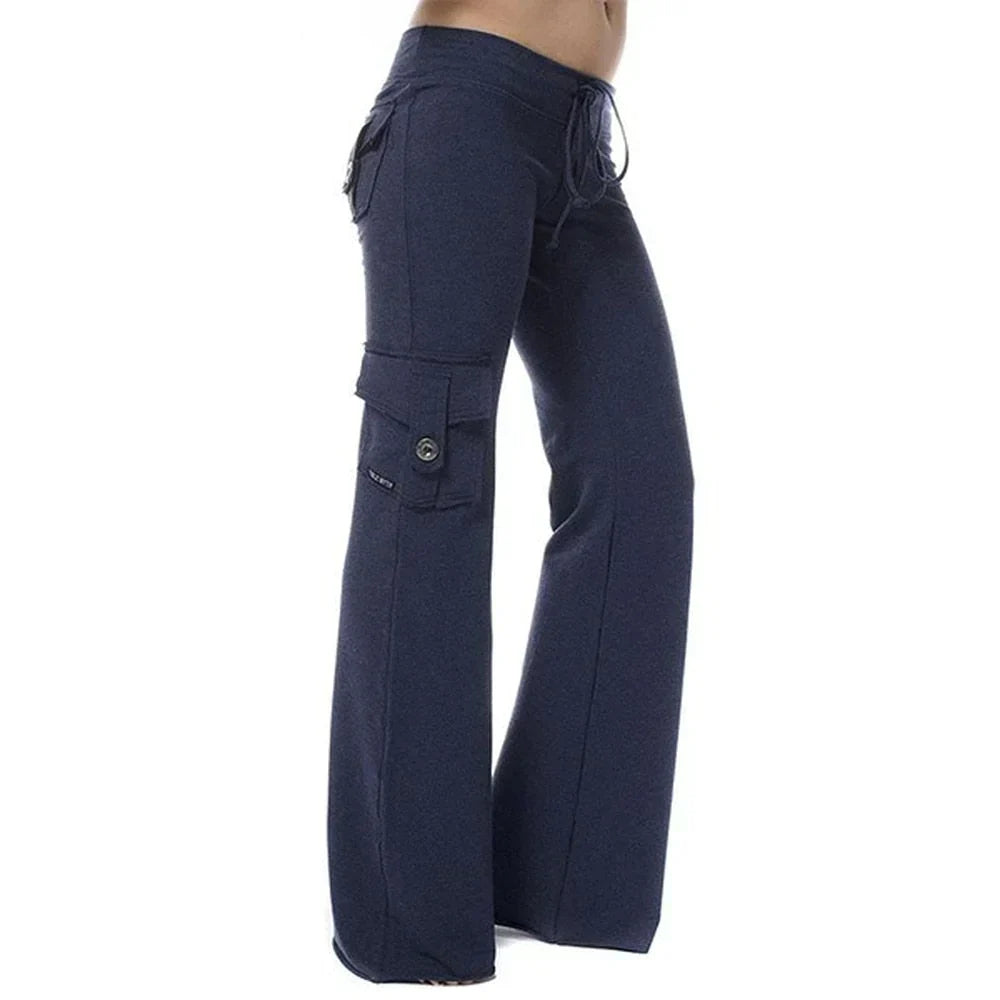 Women's Bootcut Cargo Trousers with Pockets