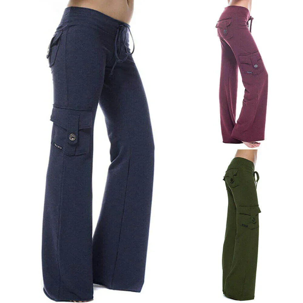 Women's Bootcut Cargo Trousers with Pockets