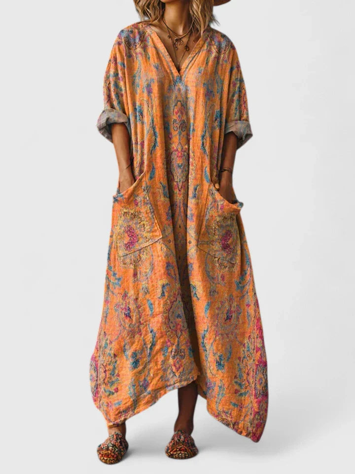 Women's Button-Down Boho Maxi Dress