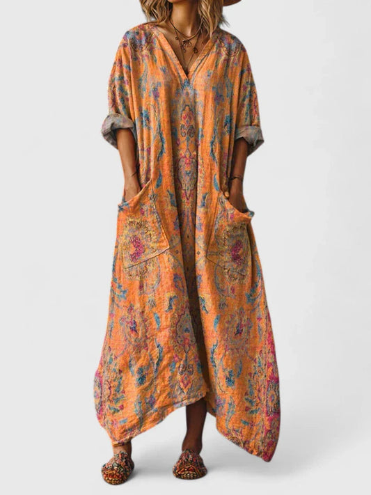 Women's Button-Down Boho Maxi Dress