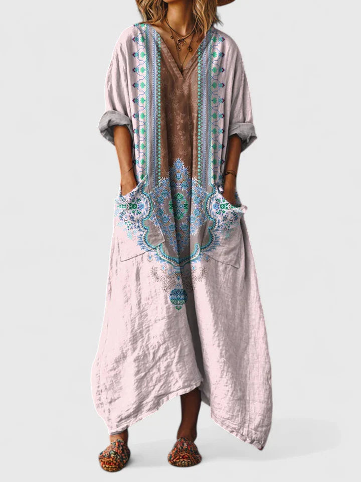 Women's Button-Down Boho Maxi Dress