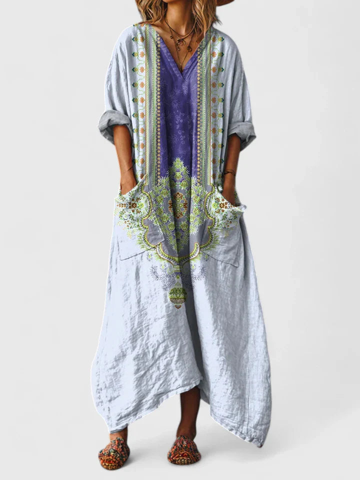 Women's Button-Down Boho Maxi Dress