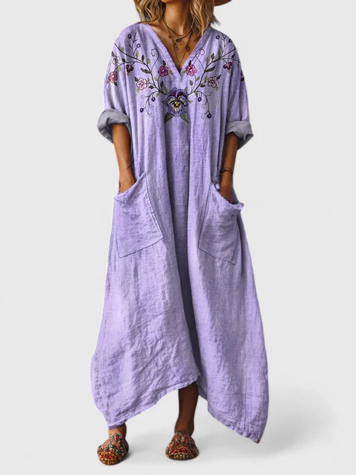 Women's Button-Down Boho Maxi Dress