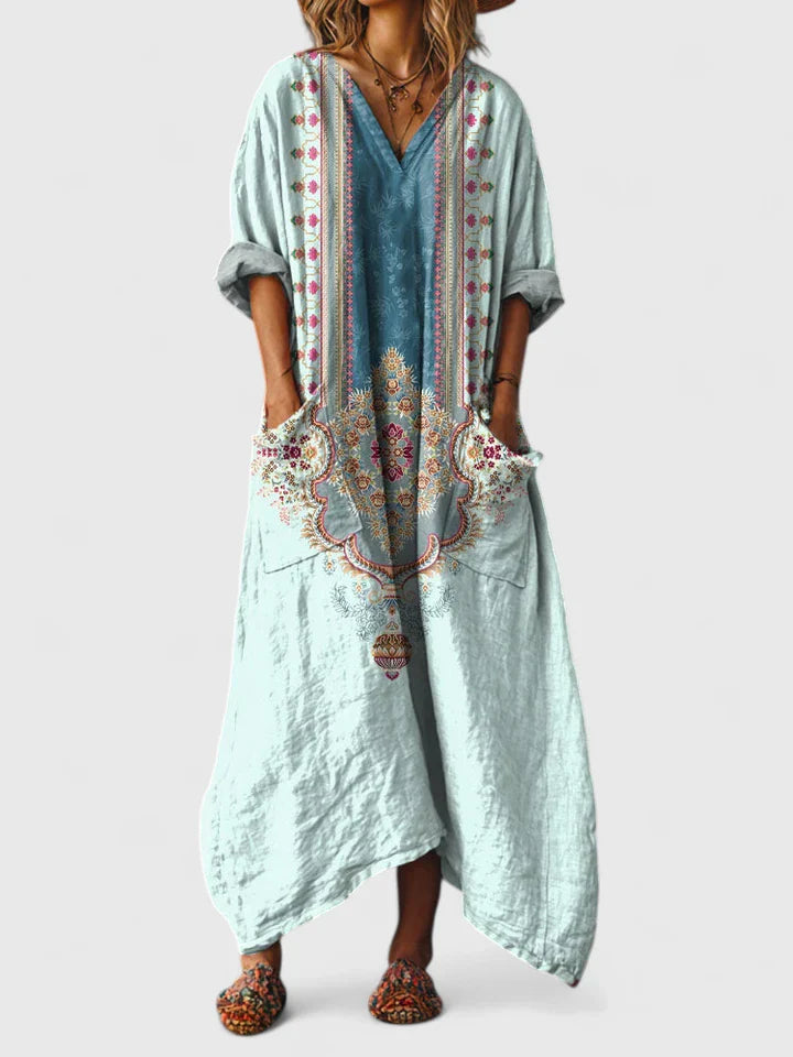 Women's Button-Down Boho Maxi Dress