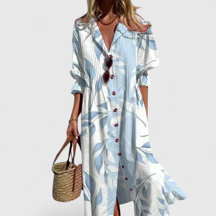 Women's Button-Down Floral Maxi Dress