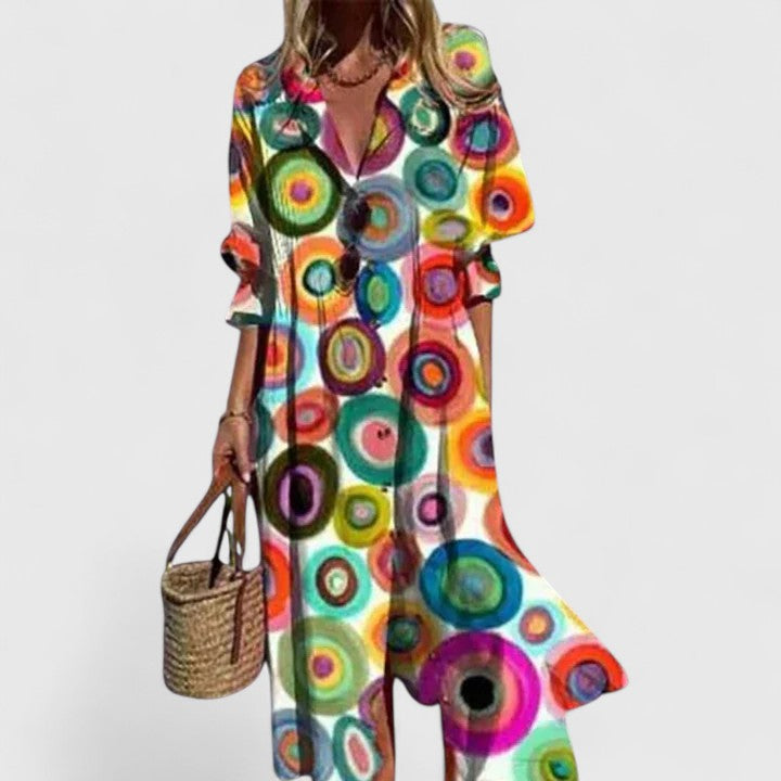 Women's Button-Down Floral Maxi Dress