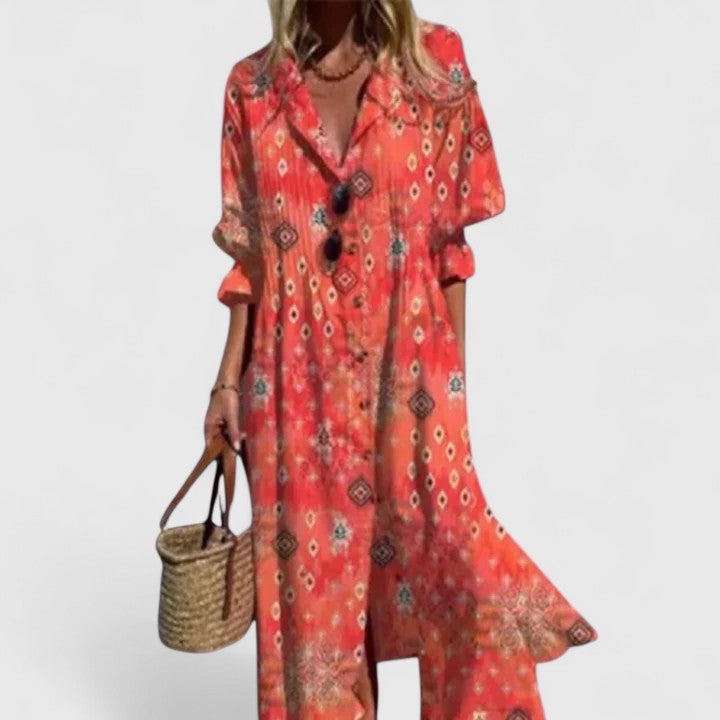 Women's Button-Down Floral Maxi Dress