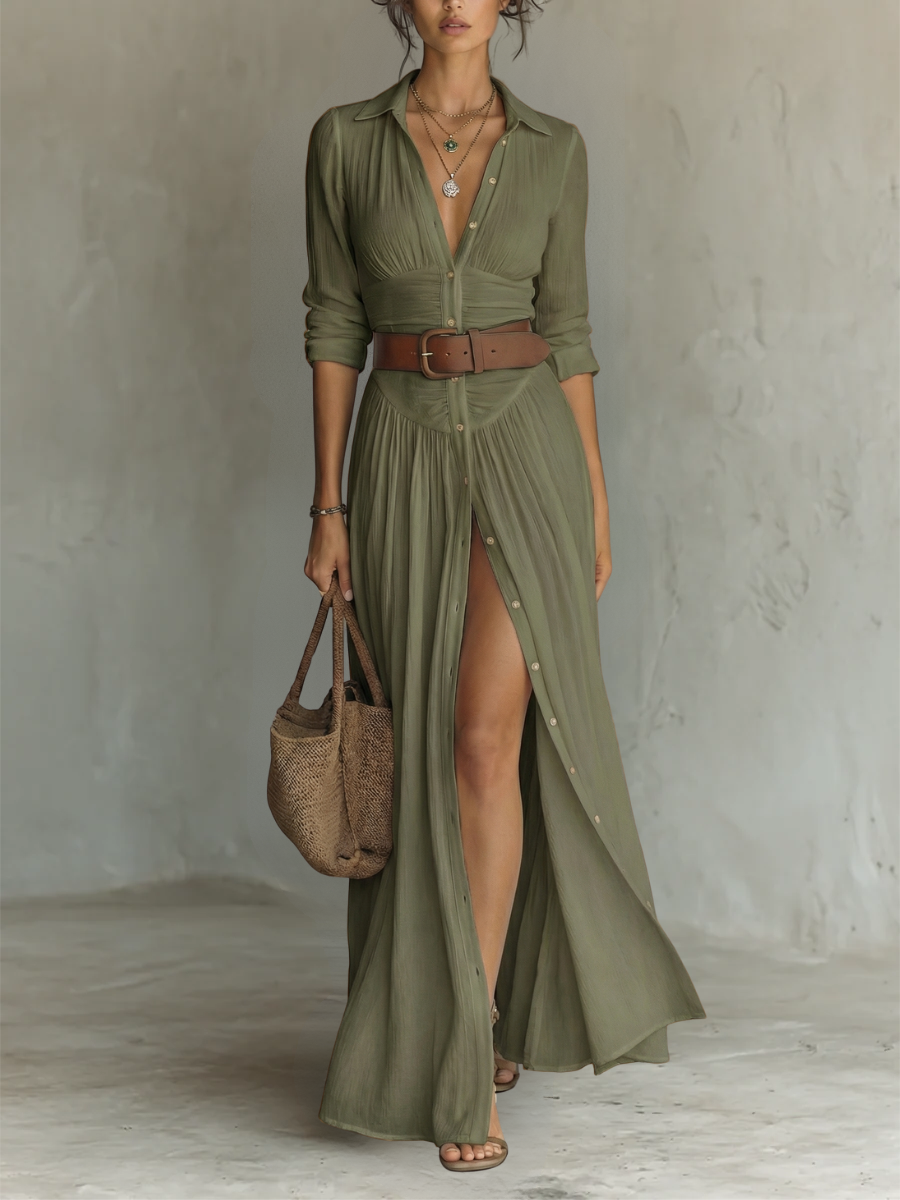 Women's Button-Down Maxi Dress