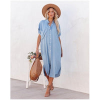 Women's Button-Down Midi Shirt Dress