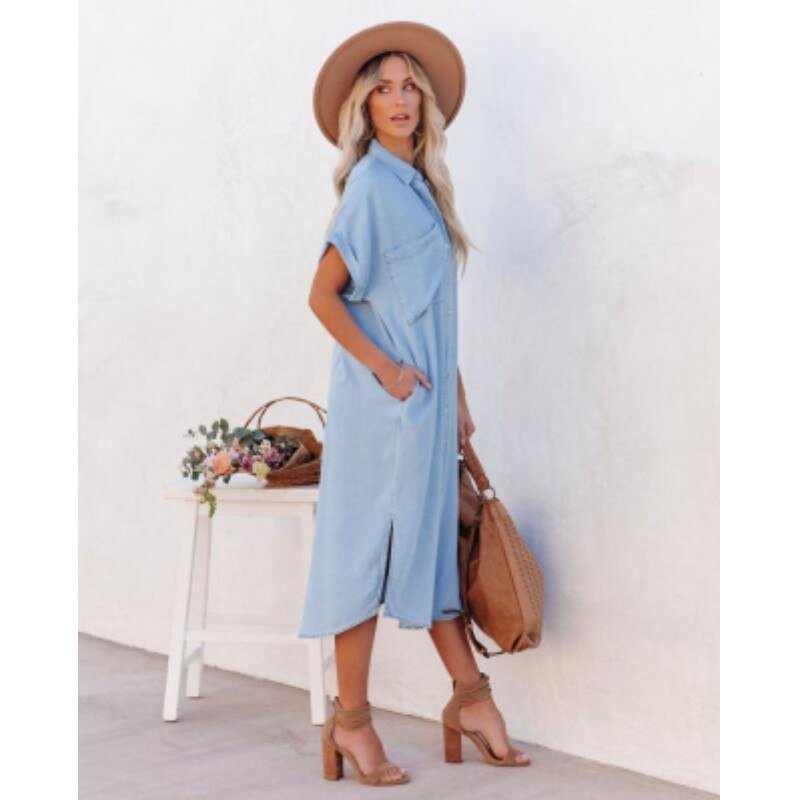 Women's Button-Down Midi Shirt Dress