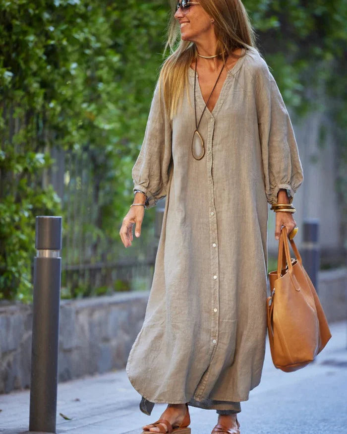 Women's Buttoned Maxi Dress