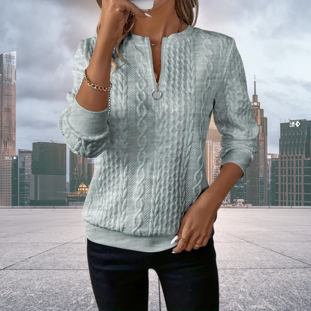 Women's Cable-Knit Half-Zip Sweater