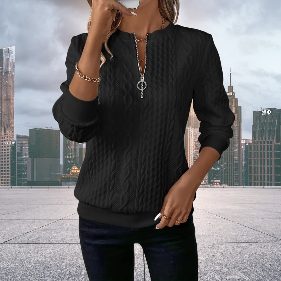 Women's Cable-Knit Half-Zip Sweater