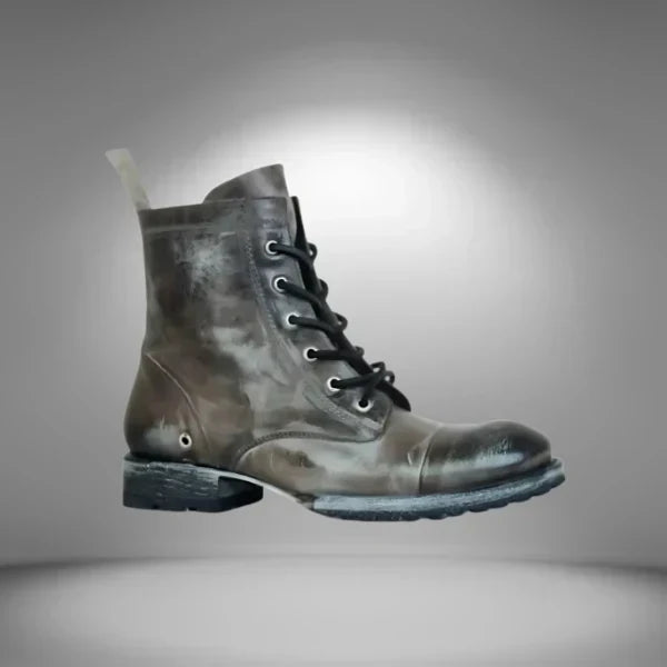 Women's Cap Toe Lace-Up Leather Boots