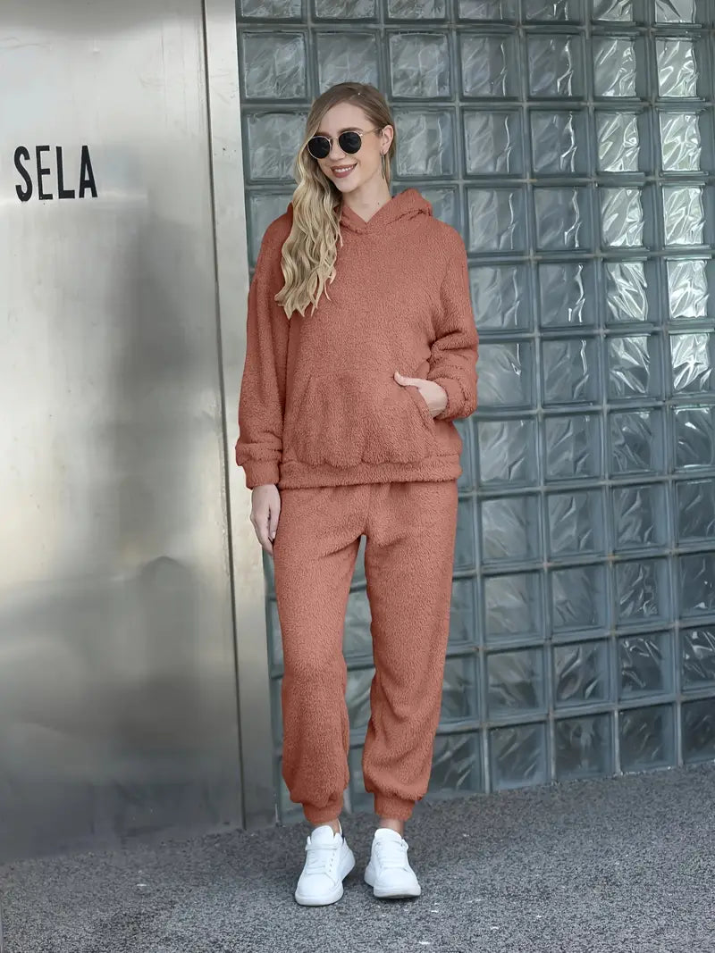 Women's Casual Long Sleeve Hooded Set